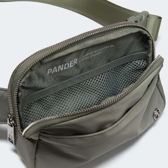 Grey Sage Water-Resistant Nylon Fanny Pack with 5 Zipper Pockets for Women - Picture 8 of 10